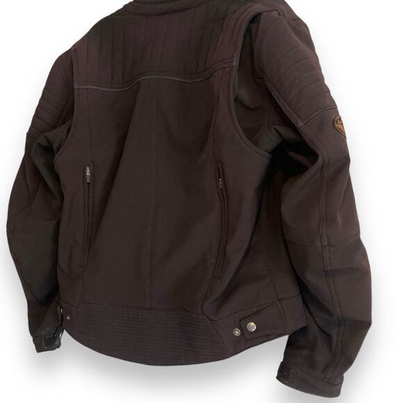 Mens Street & Steel Black Padded Full Zip Biker Bomber Jacket Size Medium - Picture 16 of 16